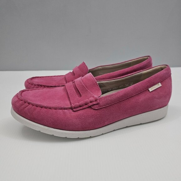 Mephisto Volga Loafer Moccasin Womens 10 Raspberry Pink Suede Soft Air Comfort - Picture 14 of 14